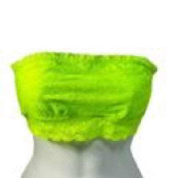 Victorias Secret Pink Lace Bandeau Top Neon Green M/M - Picture 7 of 7